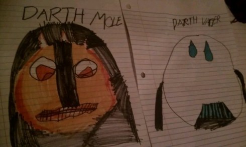 "The Dark Side" as drawn by Nate, 7 years old